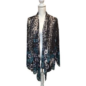 Draper’s & Damon’s Women's Lace Stretch Jacket Cardigan animal print size XL/XXL